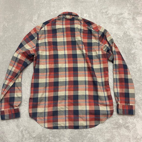 fjallraven FJÄLLGLIM Shirt Mens Large Slim Fit Autumn Leaf Plaid Flannel - Picture 7 of 8